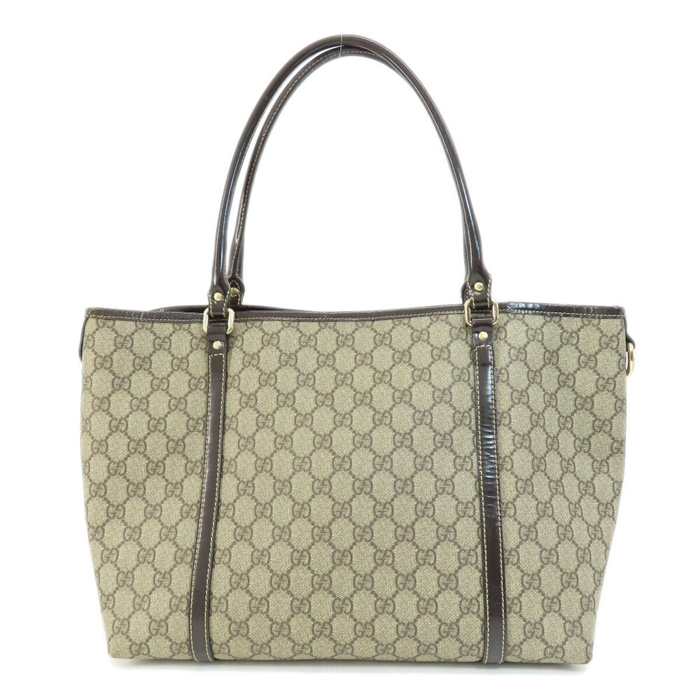 Gucci leather canvas Joy GG Supreme Tote brown